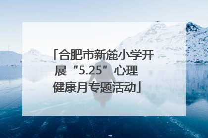 合肥市新麓小学开展“5.25”心理健康月专题活动