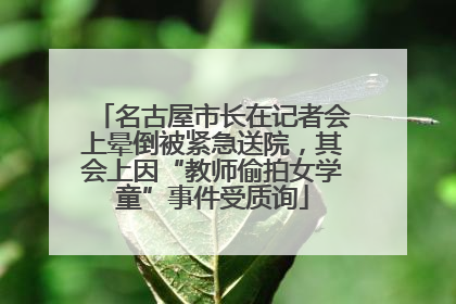名古屋市长在记者会上晕倒被紧急送院，其会上因“教师偷拍女学童”事件受质询