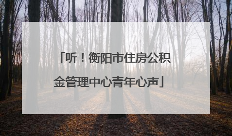 听！衡阳市住房公积金管理中心青年心声