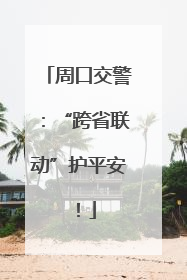 周口交警：“跨省联动”护平安！