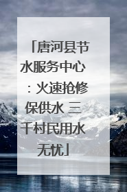 唐河县节水服务中心：火速抢修保供水 三千村民用水无忧
