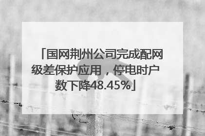 国网荆州公司完成配网级差保护应用，停电时户数下降48.45%