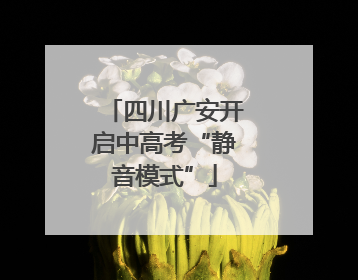 四川广安开启中高考“静音模式”