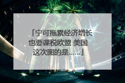 宁可拖累经济增长也要课税欧盟 美国这次图的是……