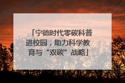 宁德时代零碳科普进校园，助力科学教育与“双碳”战略