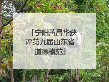 宁阳黄昌华获评第九届山东省道德模范