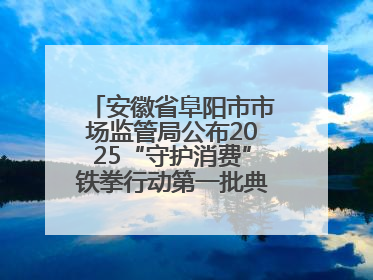 安徽省阜阳市市场监管局公布2025“守护消费”铁拳行动第一批典型案例