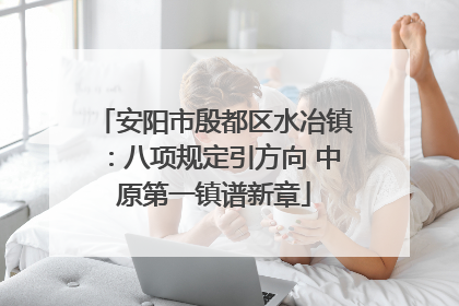安阳市殷都区水冶镇：八项规定引方向 中原第一镇谱新章