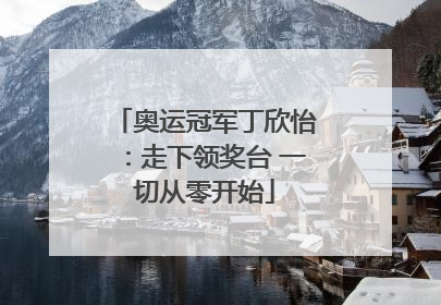 奥运冠军丁欣怡：走下领奖台 一切从零开始