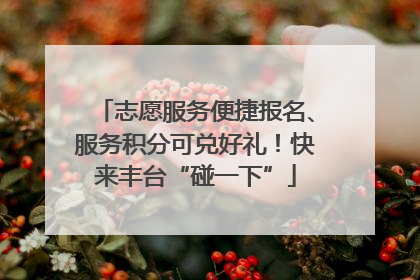 志愿服务便捷报名、服务积分可兑好礼！快来丰台“碰一下”