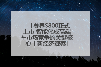 尊界S800正式上市 智能化成高端车市场竞争的关键核心丨新经济观察