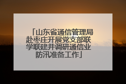 山东省通信管理局赴枣庄开展党支部联学联建并调研通信业防汛准备工作