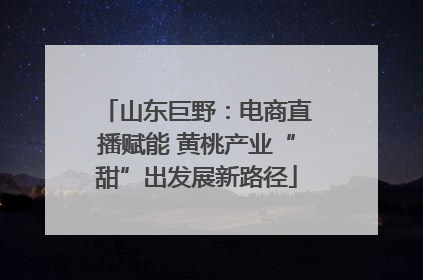 山东巨野：电商直播赋能 黄桃产业“甜”出发展新路径