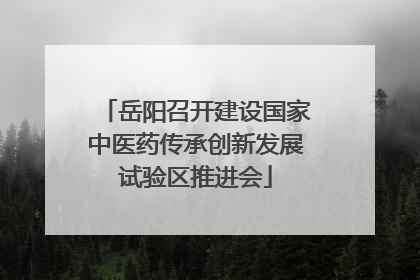 岳阳召开建设国家中医药传承创新发展试验区推进会