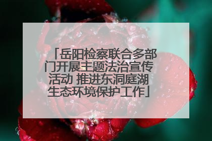 岳阳检察联合多部门开展主题法治宣传活动 推进东洞庭湖生态环境保护工作