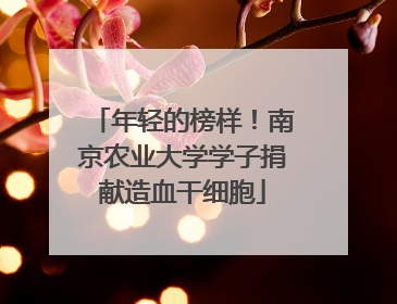 年轻的榜样！南京农业大学学子捐献造血干细胞
