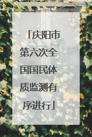 庆阳市第六次全国国民体质监测有序进行