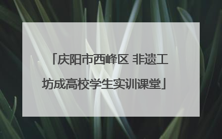 庆阳市西峰区 非遗工坊成高校学生实训课堂