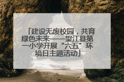 建设无废校园，共育绿色未来——望江县第一小学开展“六五”环境日主题活动
