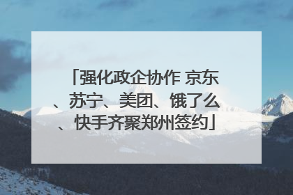 强化政企协作 京东、苏宁、美团、饿了么、快手齐聚郑州签约