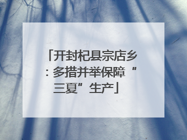 开封杞县宗店乡：多措并举保障“三夏”生产