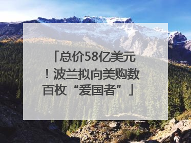 总价58亿美元！波兰拟向美购数百枚“爱国者”