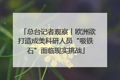 总台记者观察丨欧洲欲打造成美科研人员“吸铁石”面临现实挑战