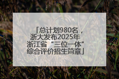 总计划980名，浙大发布2025年浙江省“三位一体”综合评价招生简章
