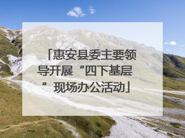 惠安县委主要领导开展“四下基层”现场办公活动