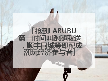 抢到LABUBU第一时间叫跑腿取送，顺丰同城等即配成潮玩经济参与者