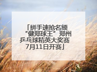 拼手速抢名额 “健郑球王”郑州乒乓球精英大奖赛7月11日开赛