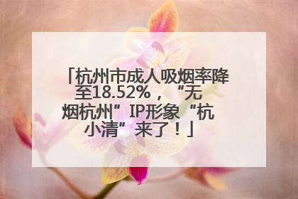 杭州市成人吸烟率降至18.52%，“无烟杭州”IP形象“杭小清”来了！