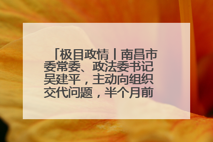 极目政情丨南昌市委常委、政法委书记吴建平，主动向组织交代问题，半个月前还在出席会议