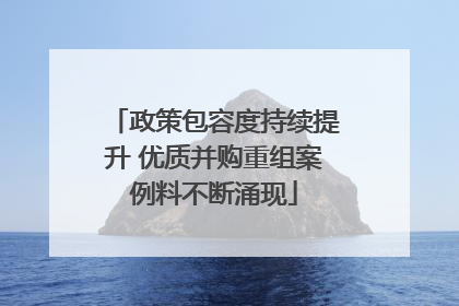 政策包容度持续提升 优质并购重组案例料不断涌现
