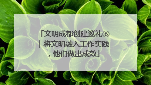 文明成都创建巡礼⑥｜将文明融入工作实践，他们做出成效