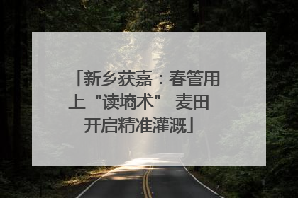 新乡获嘉：春管用上“读墒术” 麦田开启精准灌溉