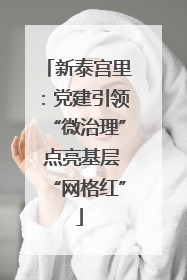 新泰宫里：党建引领“微治理” 点亮基层“网格红”