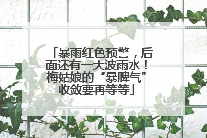 暴雨红色预警，后面还有一大波雨水！梅姑娘的“暴脾气”收敛要再等等