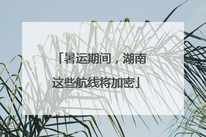 暑运期间，湖南这些航线将加密