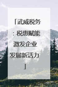 武威税务：税惠赋能 激发企业发展新活力