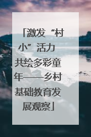 激发“村小”活力 共绘多彩童年——乡村基础教育发展观察