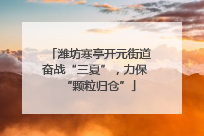 潍坊寒亭开元街道奋战“三夏”，力保“颗粒归仓”