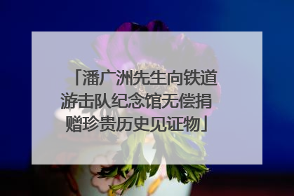 潘广洲先生向铁道游击队纪念馆无偿捐赠珍贵历史见证物