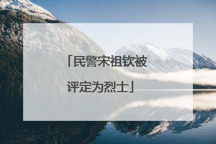 民警宋祖钦被评定为烈士