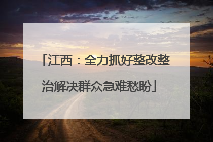 江西：全力抓好整改整治解决群众急难愁盼