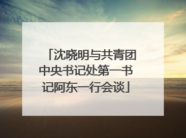 沈晓明与共青团中央书记处第一书记阿东一行会谈