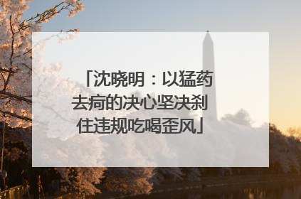 沈晓明：以猛药去疴的决心坚决刹住违规吃喝歪风