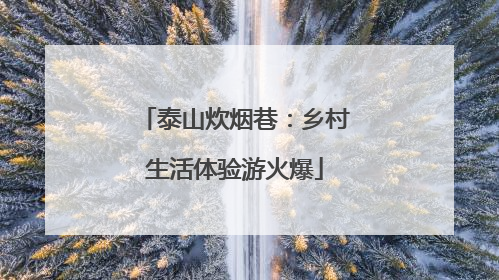 泰山炊烟巷：乡村生活体验游火爆