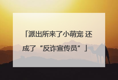 派出所来了小萌宠 还成了“反诈宣传员”