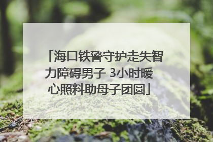 海口铁警守护走失智力障碍男子 3小时暖心照料助母子团圆
